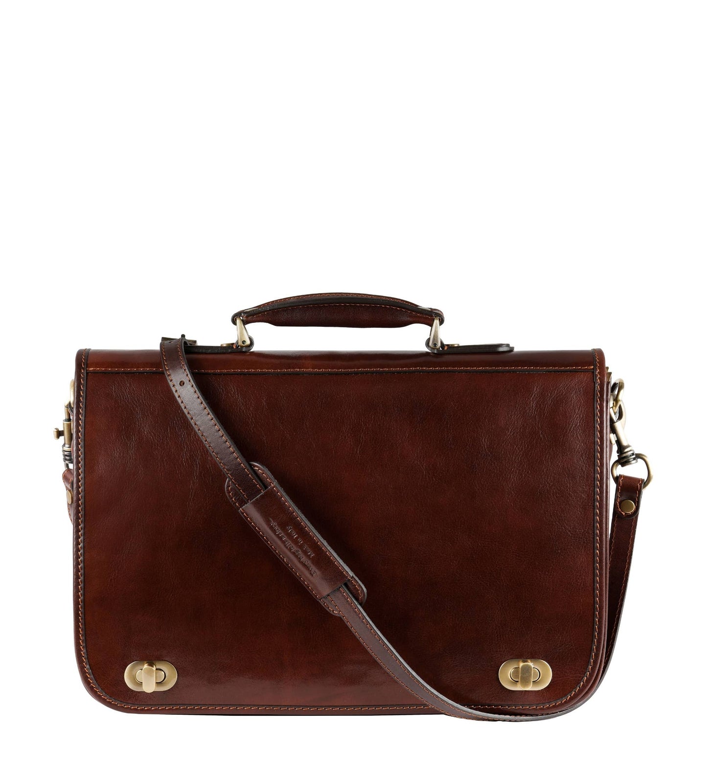 Brown Italian Leather Briefcase - Illusions