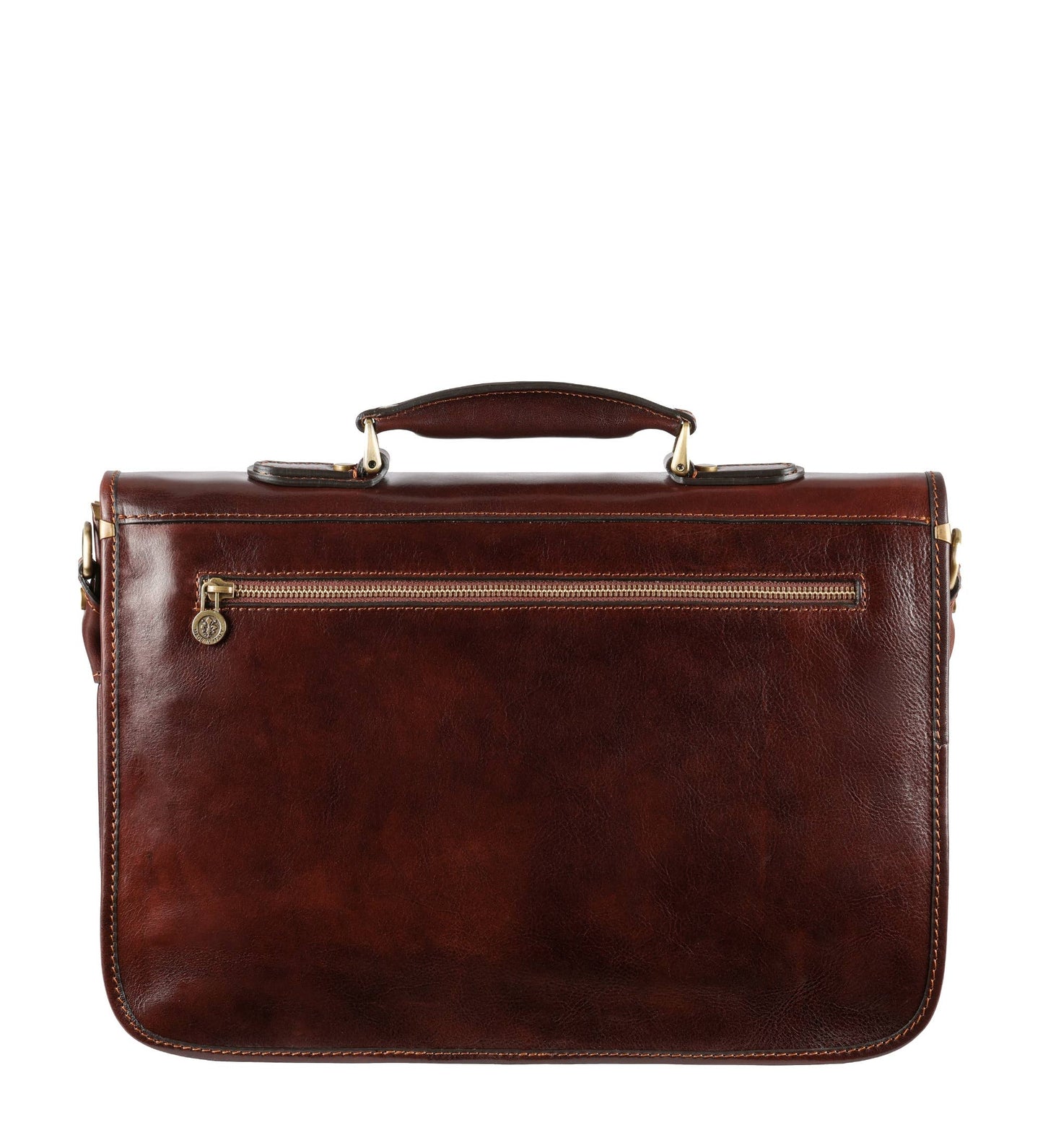 Brown Italian Leather Briefcase - Illusions