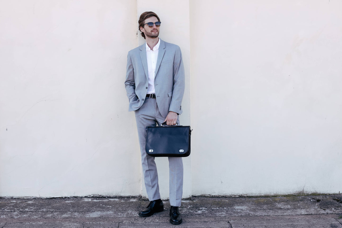 Brown Italian Leather Briefcase - Illusions