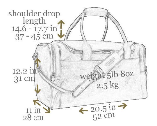 Large Brown Italian Leather Duffel Bag - The Hitchhikers