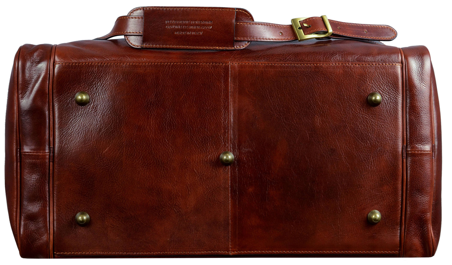 Large Brown Italian Leather Duffel Bag - The Hitchhikers