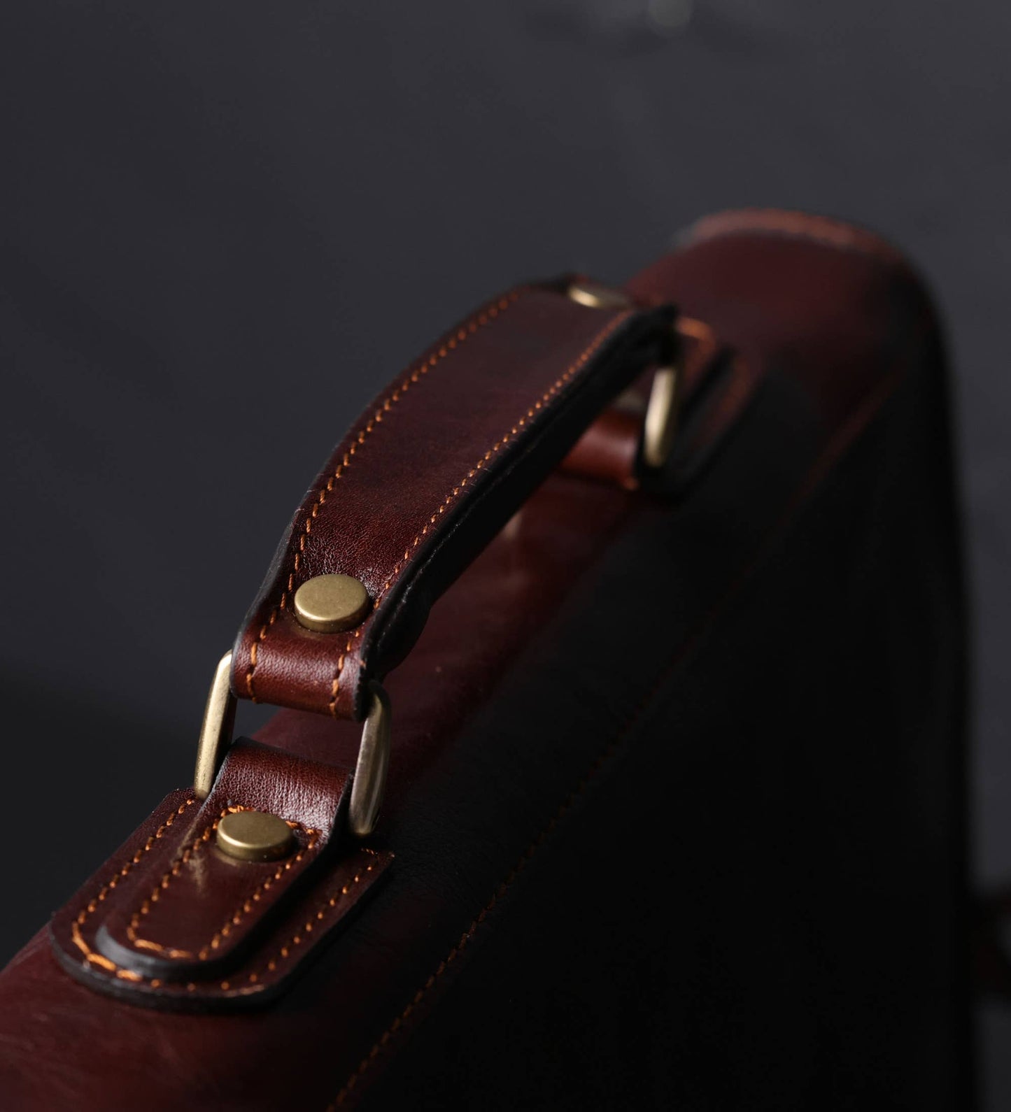 Brown Italian Leather Briefcase - Illusions