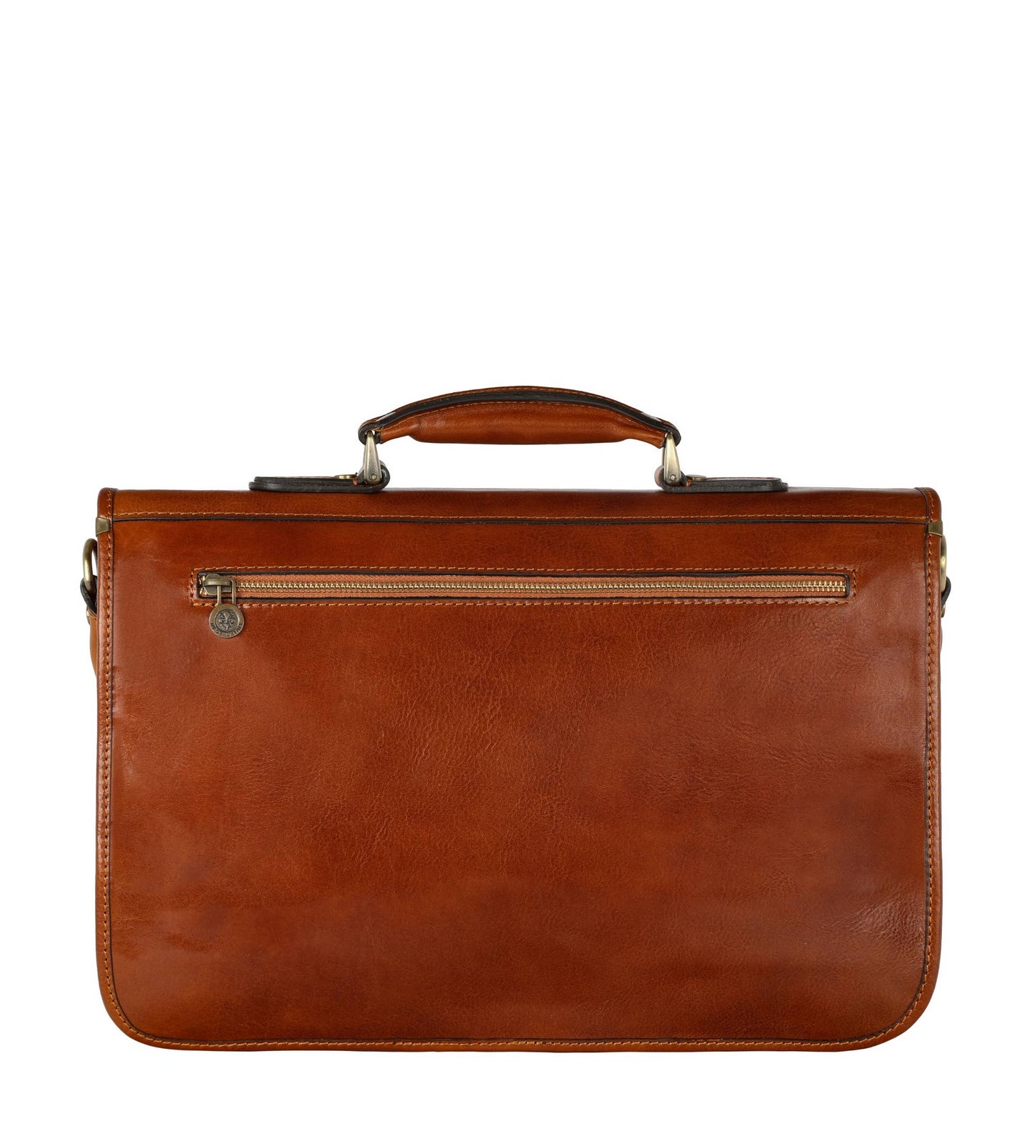 Brown Italian Leather Briefcase - Illusions