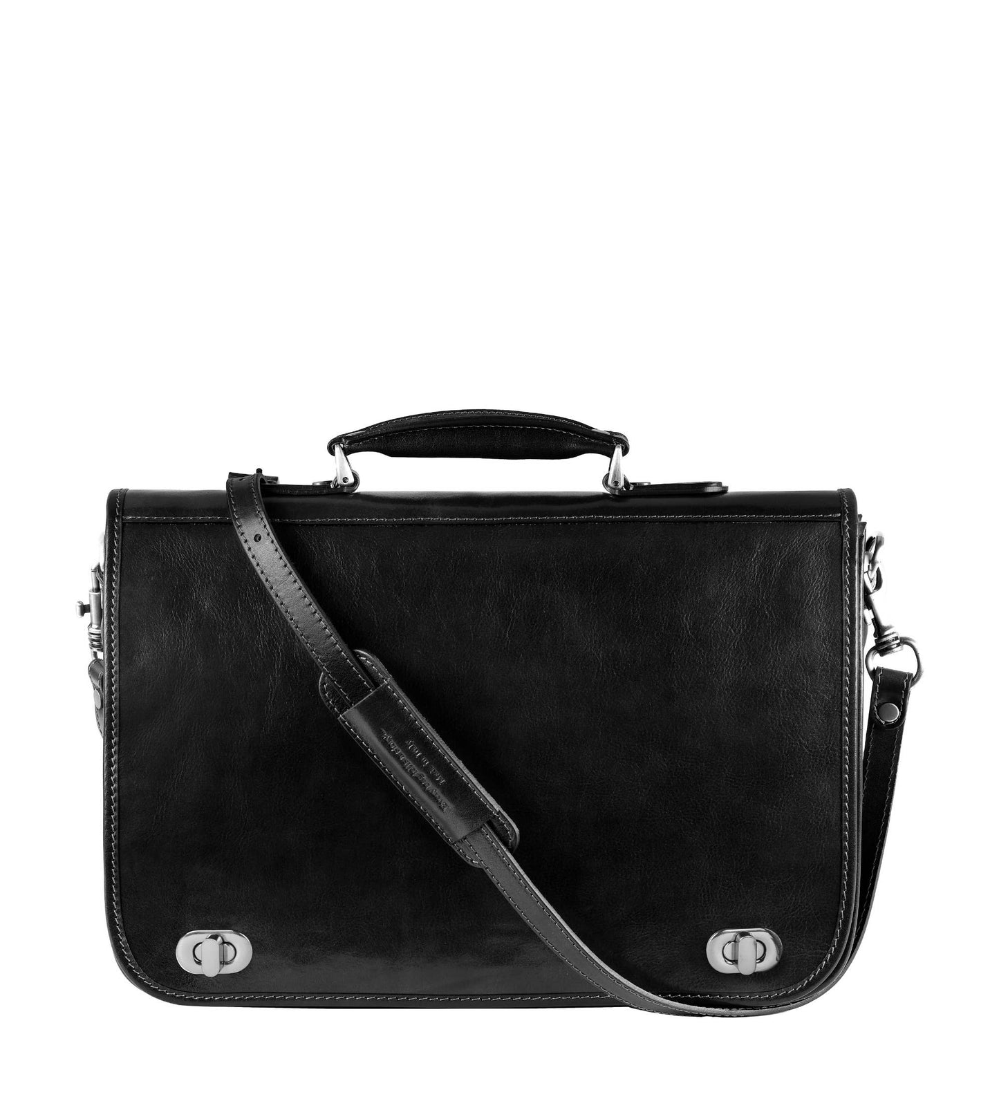 Brown Italian Leather Briefcase - Illusions