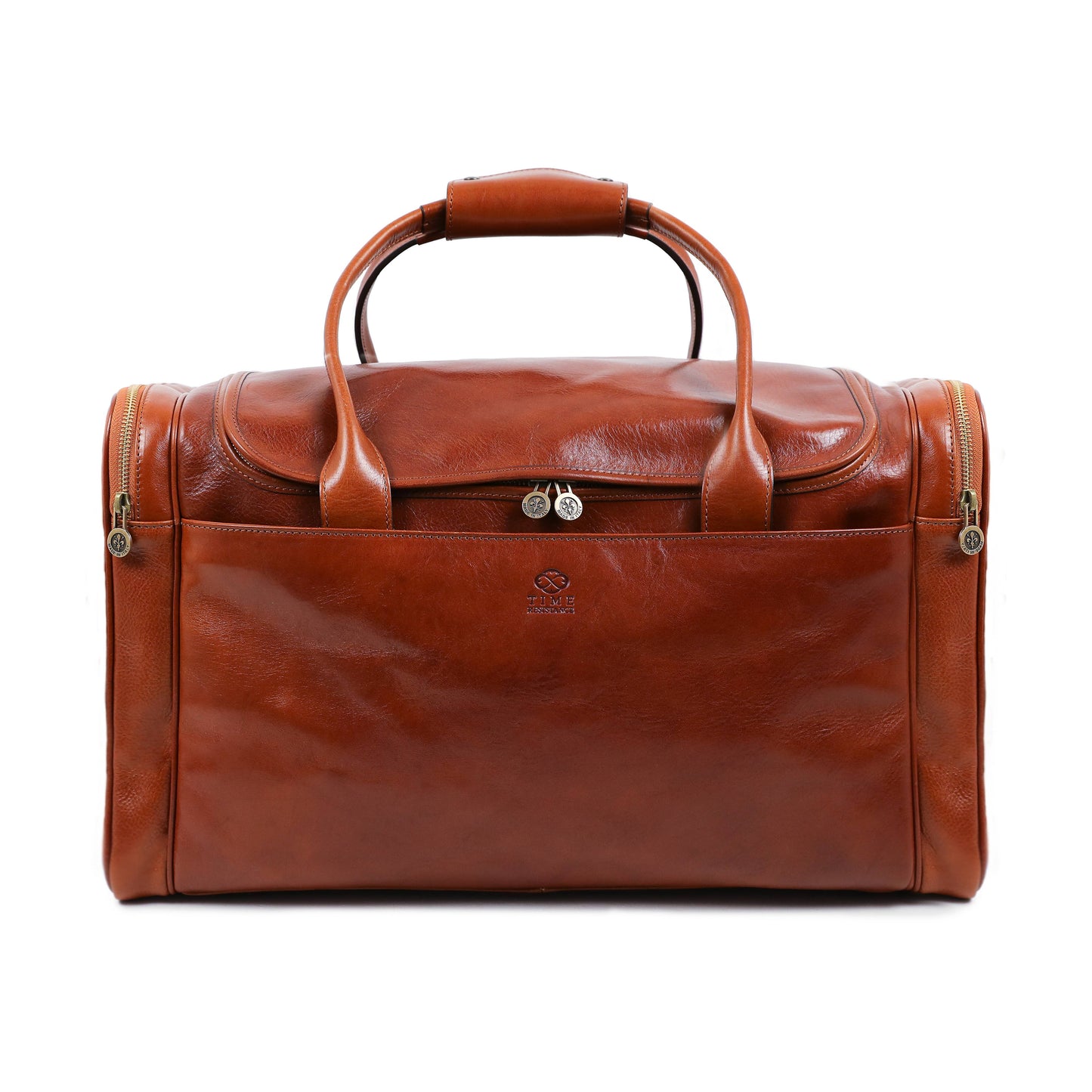 Large Brown Italian Leather Duffel Bag - The Hitchhikers