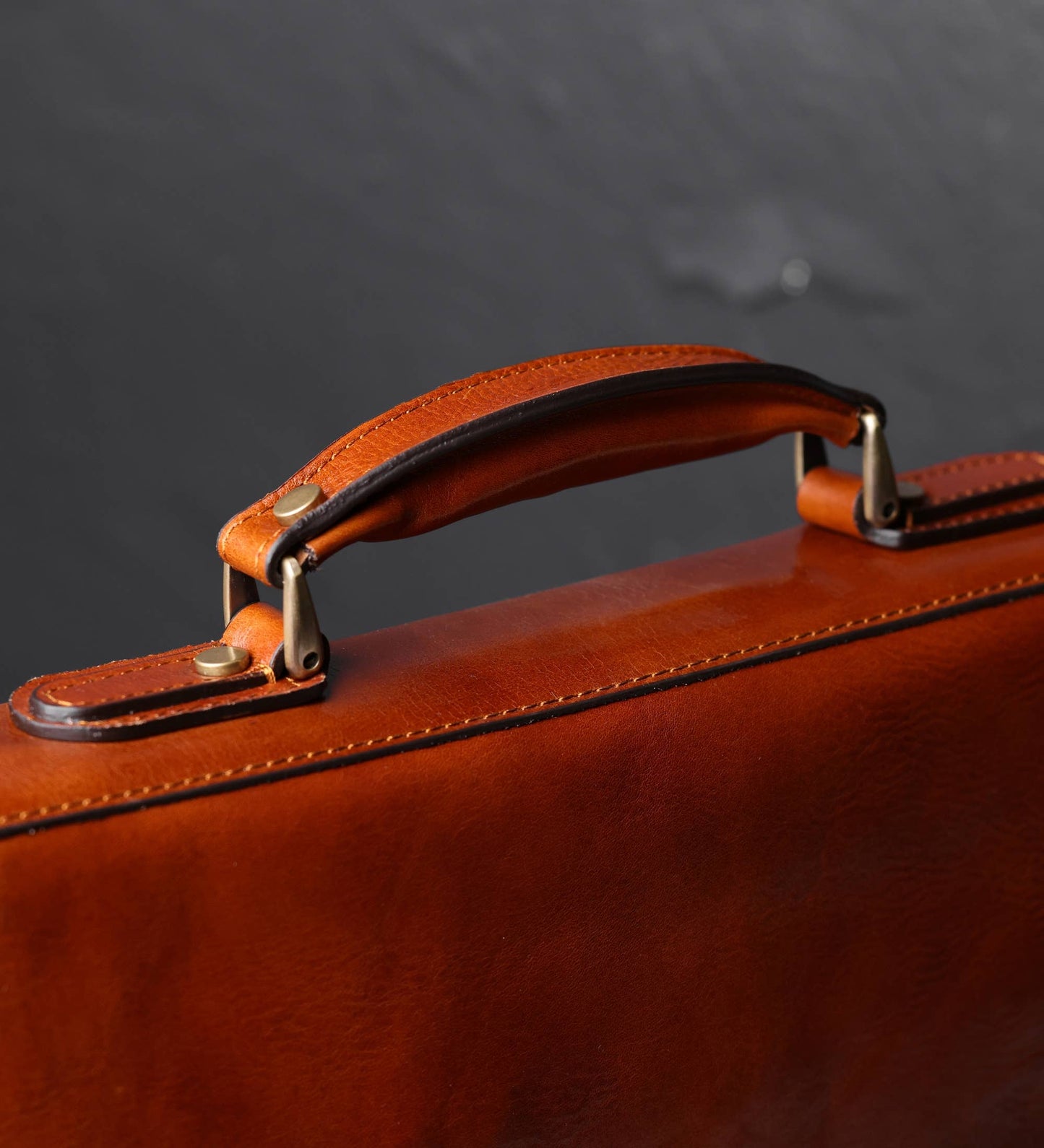 Brown Italian Leather Briefcase - Illusions