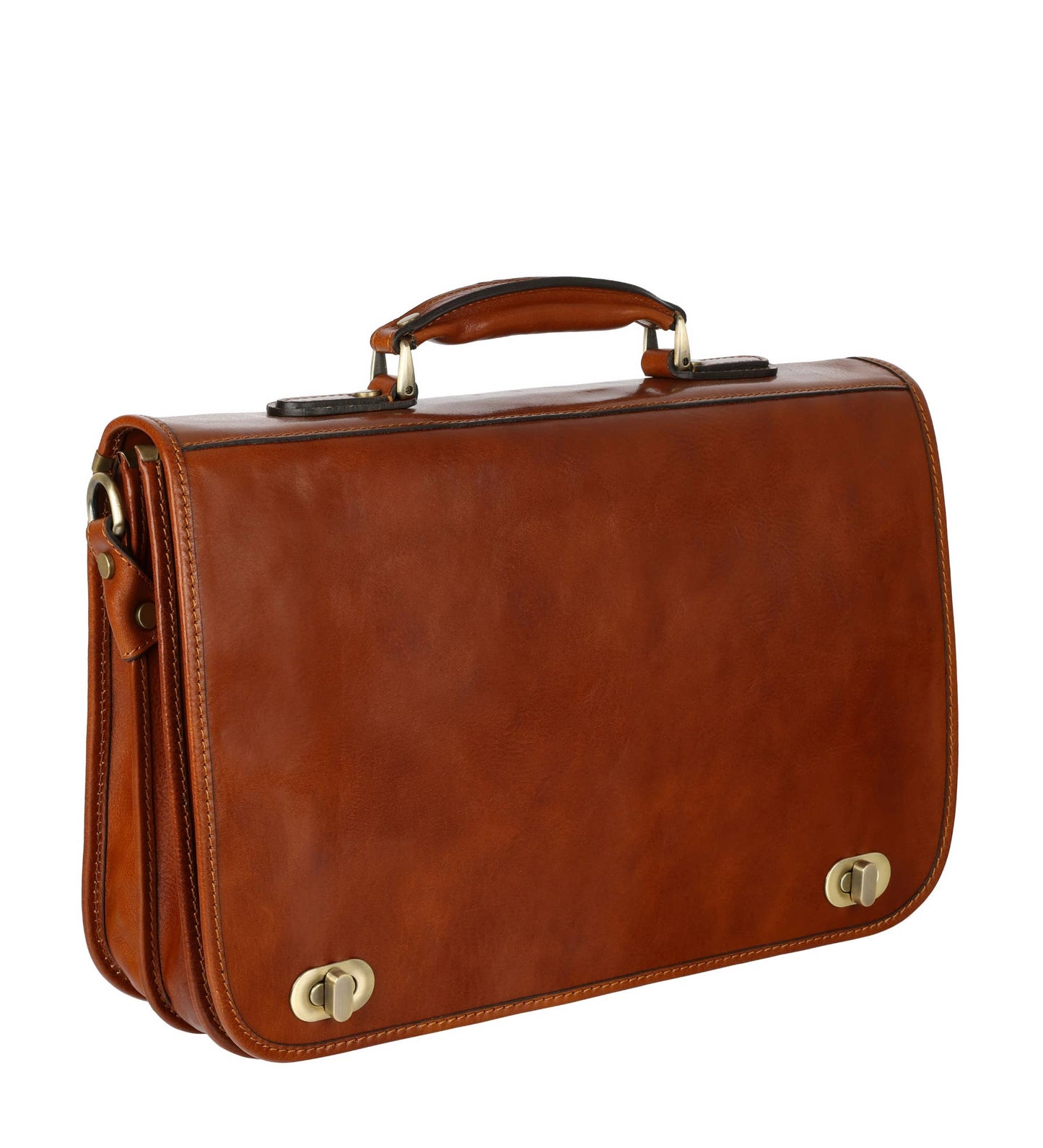 Brown Italian Leather Briefcase - Illusions
