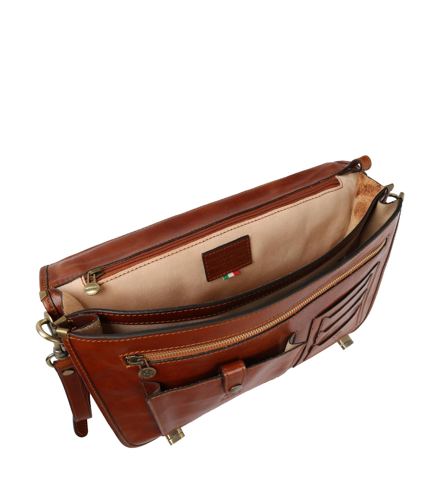 Brown Italian Leather Briefcase - Illusions