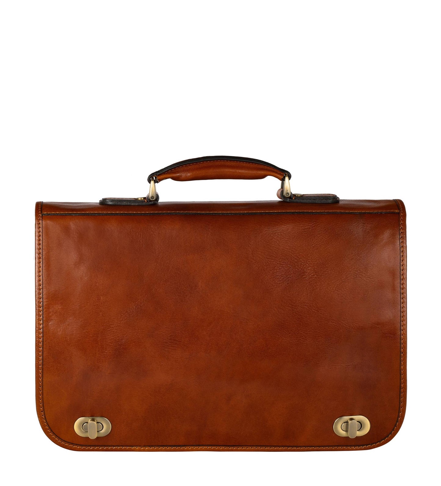 Brown Italian Leather Briefcase - Illusions