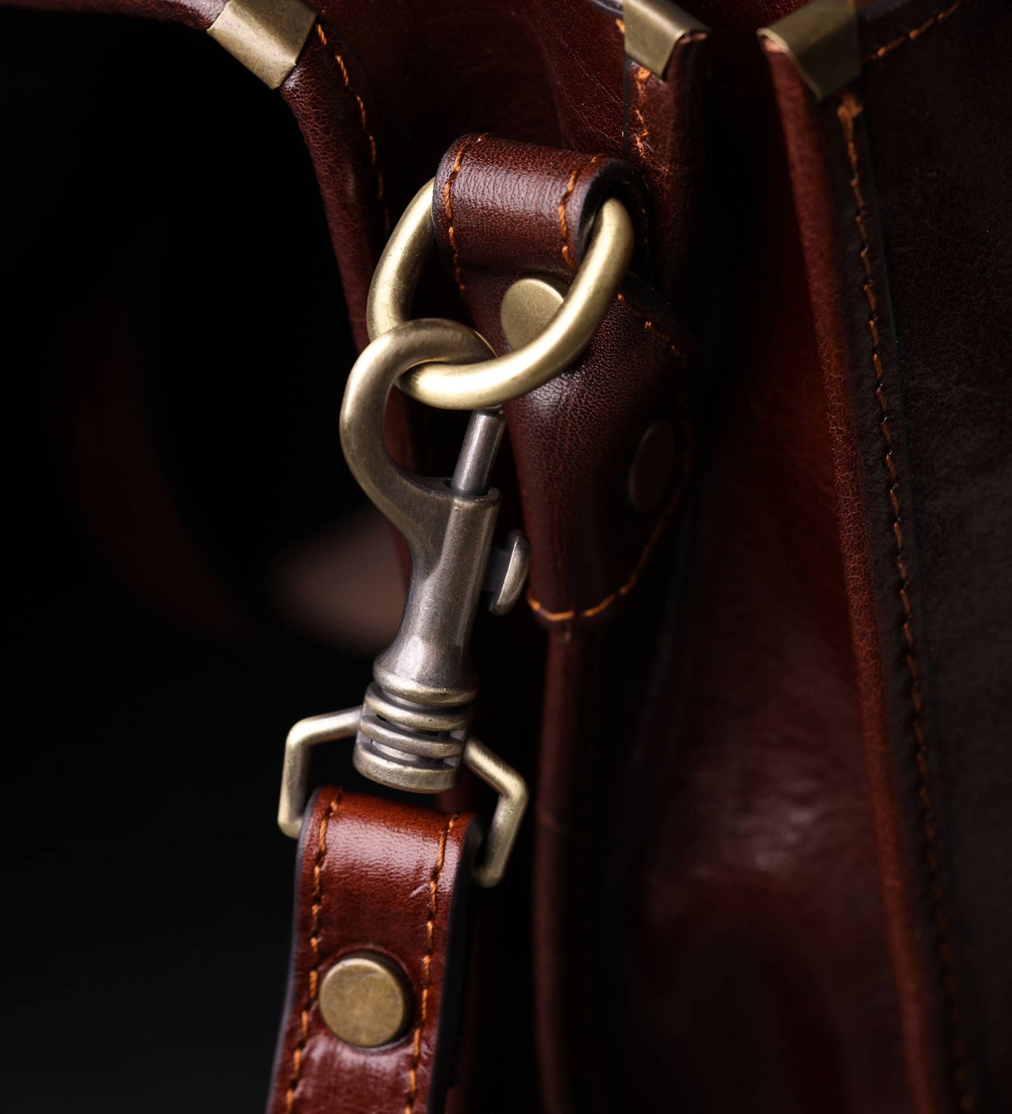 Brown Italian Leather Briefcase - Illusions