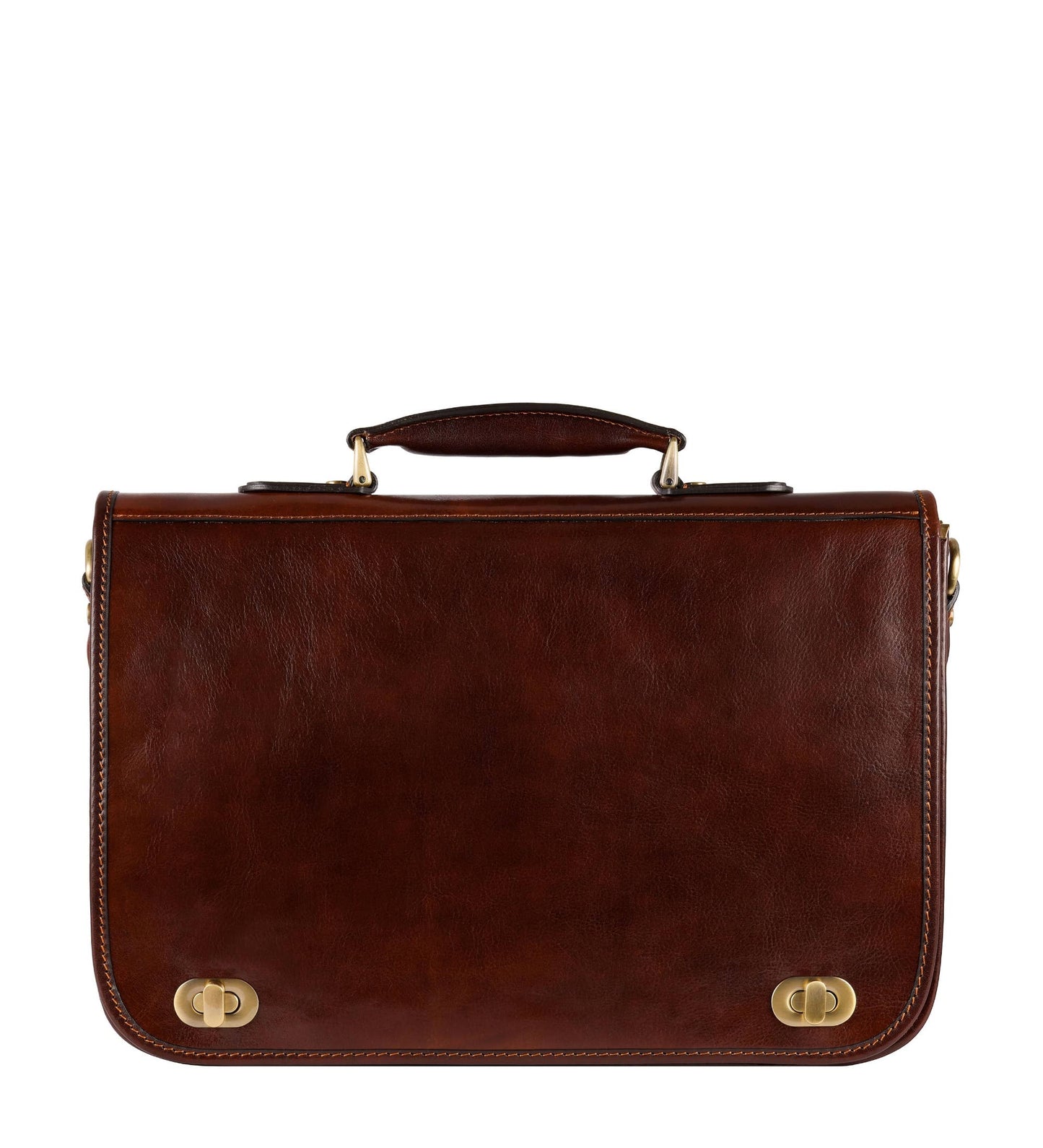 Brown Italian Leather Briefcase - Illusions