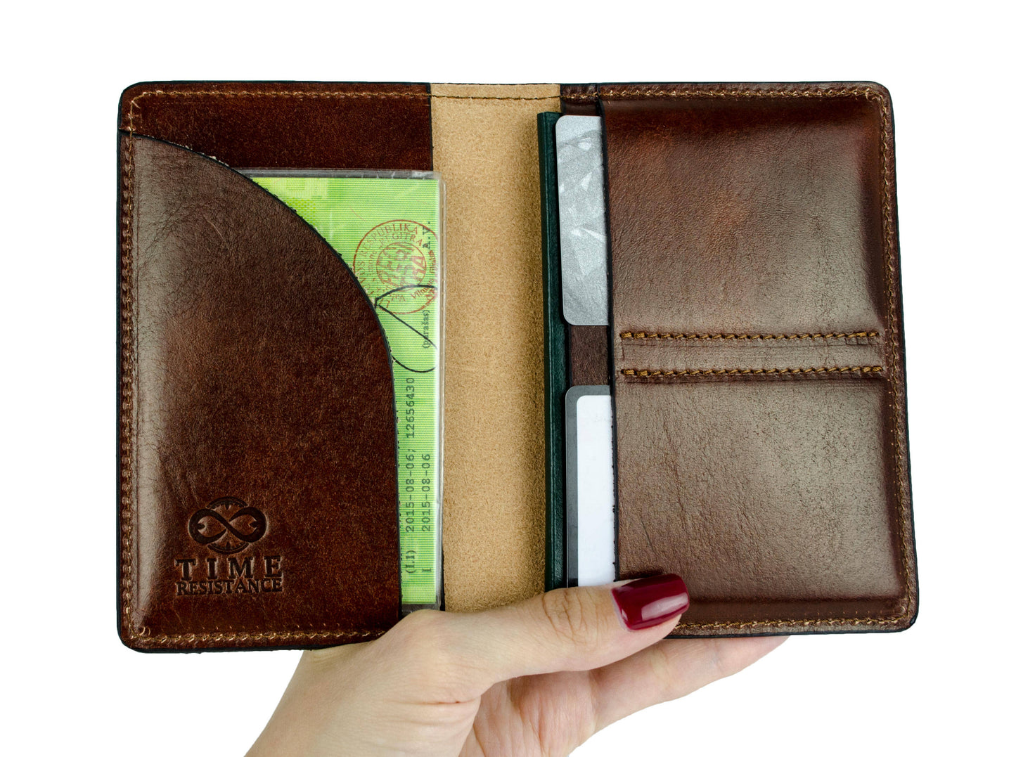 Brown Leather Passport Holder - Gulliver's Travels